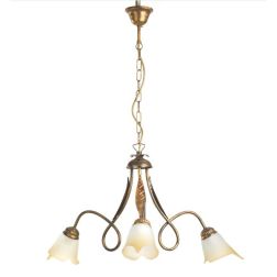LAMPADARIO 3 LUCI STILE CLASSICO IN METALLO AVORIO O BRONZO DIAMETRO CM 65 CRISTALENSI LIGHT - Cristalensi Shop Online 2