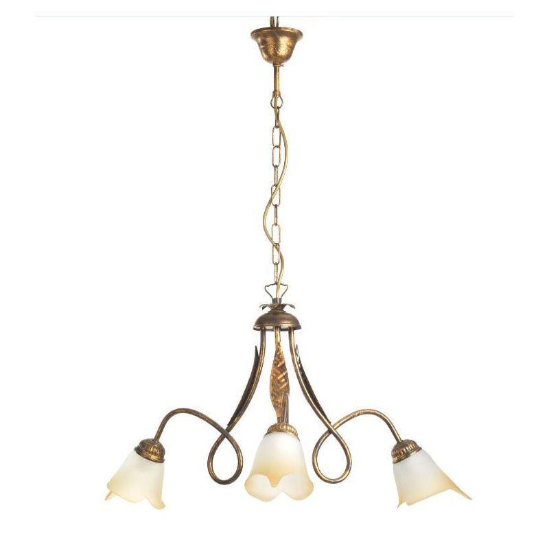 LAMPADARIO 3 LUCI STILE CLASSICO IN METALLO AVORIO O BRONZO DIAMETRO CM 65 CRISTALENSI LIGHT - Cristalensi Shop Online