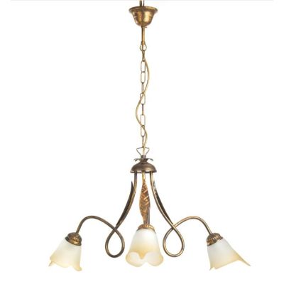 LAMPADARIO 3 LUCI STILE CLASSICO IN METALLO AVORIO O BRONZO DIAMETRO CM 65 CRISTALENSI LIGHT - Cristalensi Shop Online