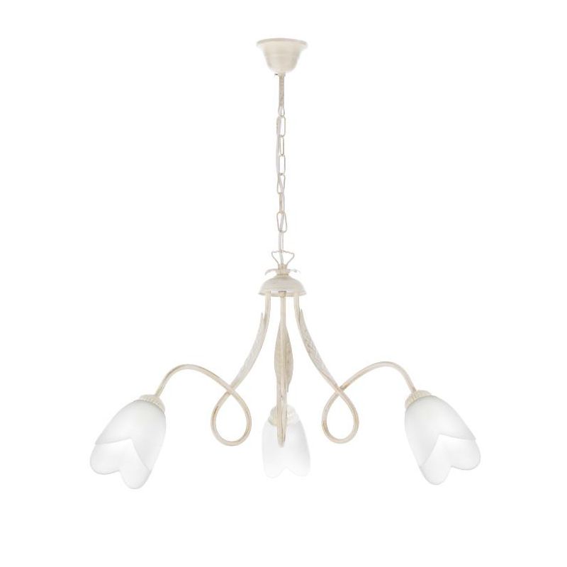 LAMPADARIO 3 LUCI STILE CLASSICO IN METALLO AVORIO O BRONZO DIAMETRO CM 65 CRISTALENSI LIGHT - Cristalensi Shop Online