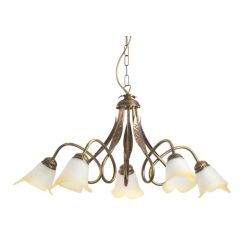 LAMPADARIO 5 LUCI STILE CLASSICO IN METALLO AVORIO O BRONZO DIAMETRO CM 75 CRISTALENSI LIGHT - Cristalensi Shop Online