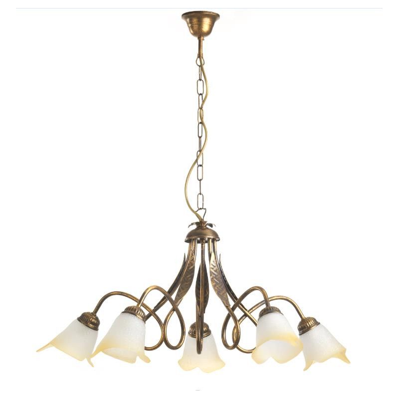 LAMPADARIO 5 LUCI STILE CLASSICO IN METALLO AVORIO O BRONZO DIAMETRO CM 75 CRISTALENSI LIGHT - Cristalensi Shop Online