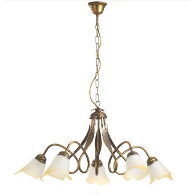 LAMPADARIO 5 LUCI STILE CLASSICO IN METALLO AVORIO O BRONZO DIAMETRO CM 75 CRISTALENSI LIGHT - Cristalensi Shop Online