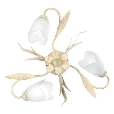 PLAFONIERA 3 LUCI STILE CLASSICO IN METALLO AVORIO SPENNELLATO ORO DIAMETRO CM 50 CRISTALENSI LIGHT - Cristalensi Shop Online