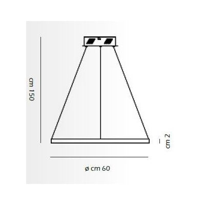 2333 SOSPENSIONE BIANCA O NERA DIAMETRO 60 CM A LED INTEGRATA DA 26W AFFRALUX - Cristalensi Shop Online
