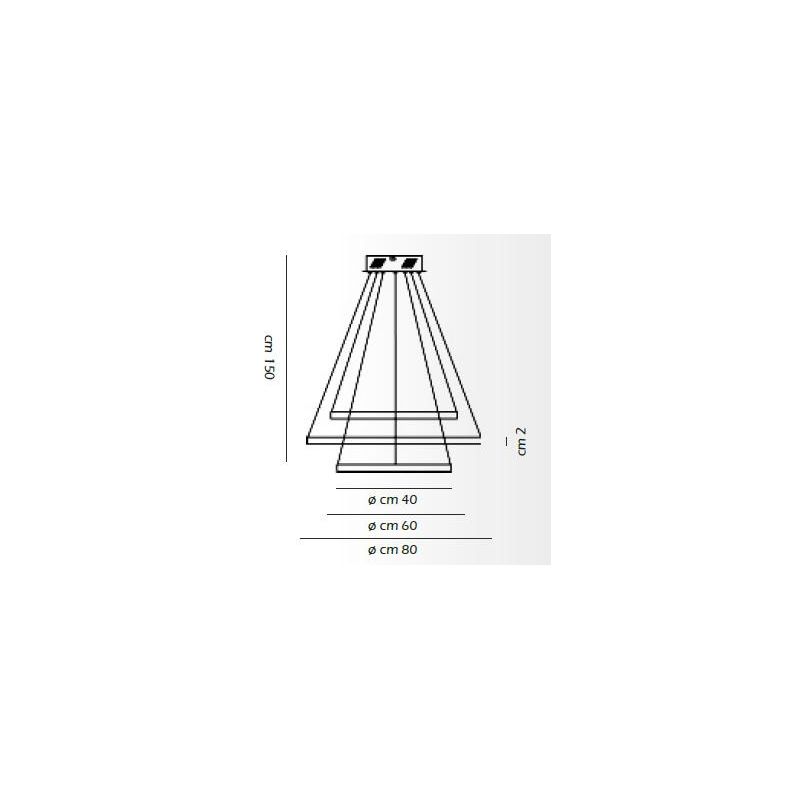 2335 LAMPADARIO ALURING AFFRALUX 3 ANELLI LED MODERNO DIAMETRO 80/60/40 AFFRALUX - Cristalensi Shop Online