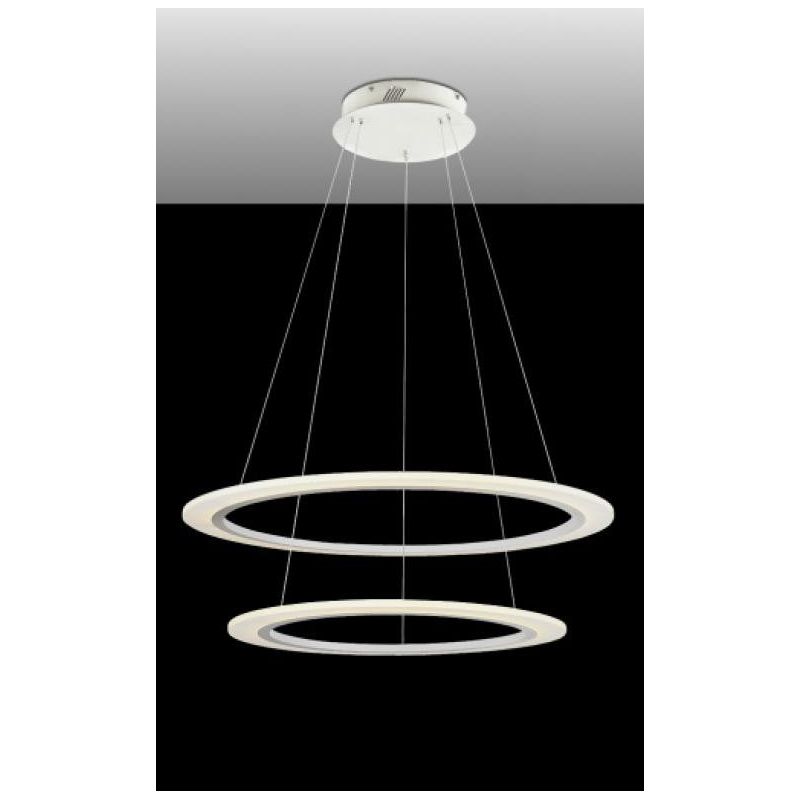 2307 SOSPENSIONE IN METALLO BIANCO E DIFFUSORI IN ACRILICO A LED DA 36W AFFRALUX - Cristalensi Shop Online