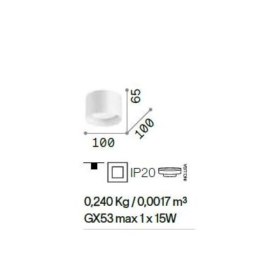 FARETTO DA SOFFITTO ROTONDO D10 CM IN METALLO 6 COLORI CON LAMPADINA GX53 CRISTALENSI - Cristalensi Shop Online