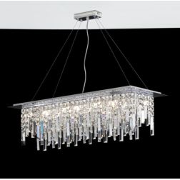 2195 FRANGIA SOSPENSIONE RETTANGOLARE GRANDE CON CRISTALLI A LOSANGA DI AFFRALUX AFFRALUX - Cristalensi Shop Online 2