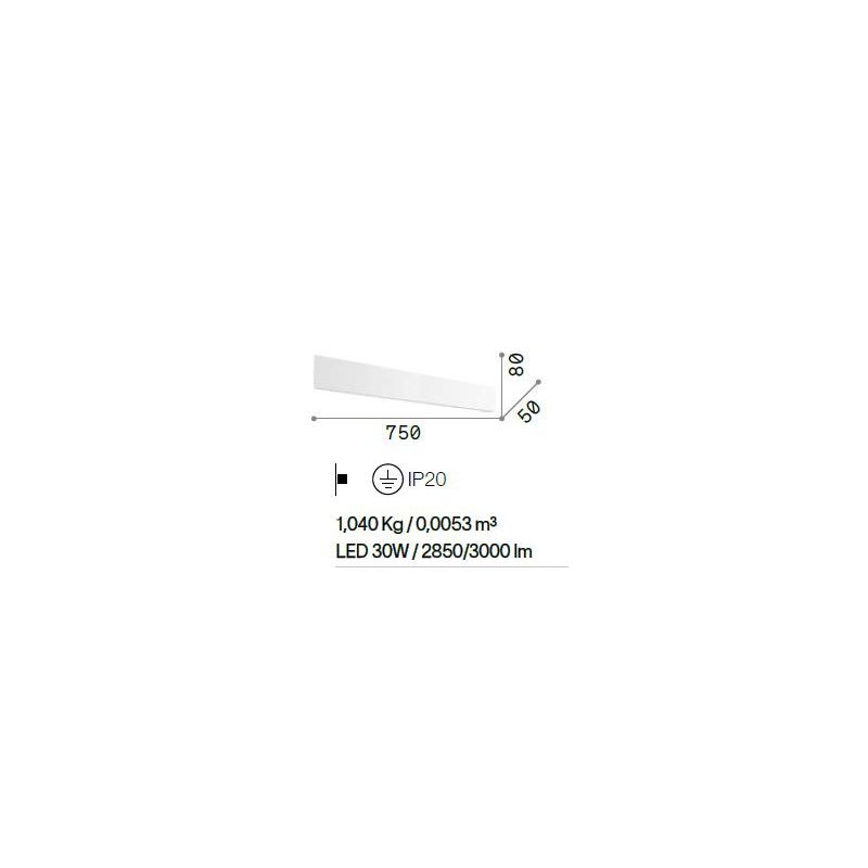 APPLIQUE MODERNA RETTANGOLARE LED 30W LUCE 3000K O 4000K IN ALLUMINIO BIANCO Ideal Lux - Cristalensi Shop Online
