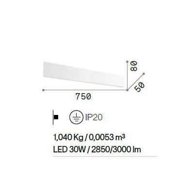 APPLIQUE MODERNA RETTANGOLARE LED 30W LUCE 3000K O 4000K IN ALLUMINIO BIANCO Ideal Lux - Cristalensi Shop Online