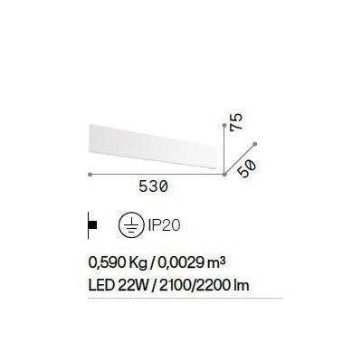APPLIQUE MODERNA RETTANGOLARE LED 22W LUCE 3000K O 4000K IN ALLUMINIO BIANCO CRISTALENSI - Cristalensi Shop Online