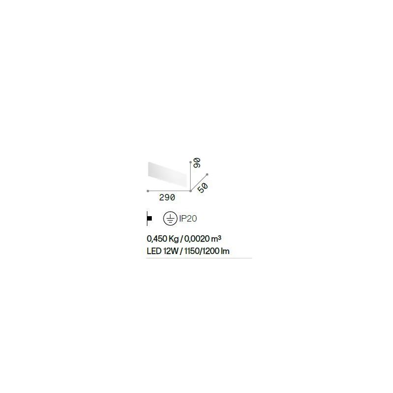 APPLIQUE MODERNA RETTANGOLARE LED 12W LUCE 3000K O 4000K IN ALLUMINIO BIANCO CRISTALENSI - Cristalensi Shop Online