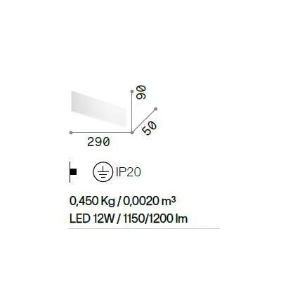 APPLIQUE MODERNA RETTANGOLARE LED 12W LUCE 3000K O 4000K IN ALLUMINIO BIANCO CRISTALENSI - Cristalensi Shop Online