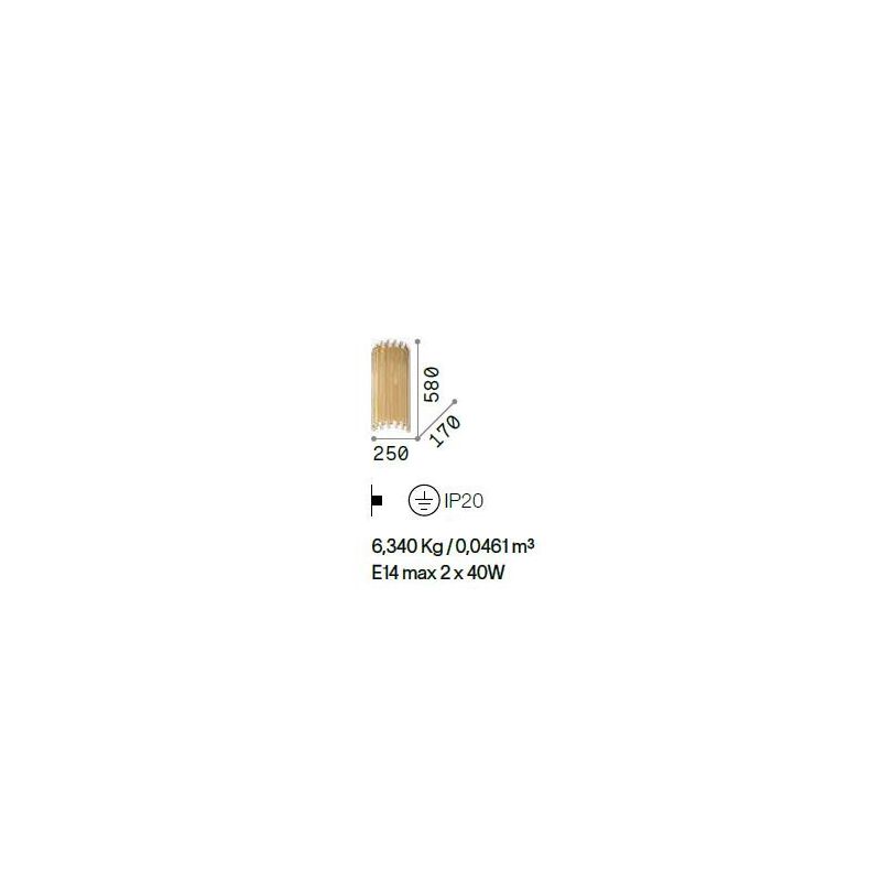 LAMPADA DA PARETE CLASSICA IN METALLO ORO H58 CM CON LAMPADINE E14 CRISTALENSI - Cristalensi Shop Online