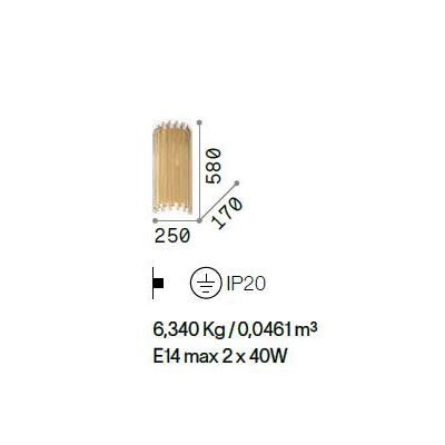 LAMPADA DA PARETE CLASSICA IN METALLO ORO H58 CM CON LAMPADINE E14 CRISTALENSI - Cristalensi Shop Online