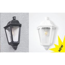 IESSE MEZZA LANTERNA CLASSICA IN RESINA DI COLORE NERO O BIANCO IP55 ECONOMICA DARK LIGHT - Cristalensi Shop Online