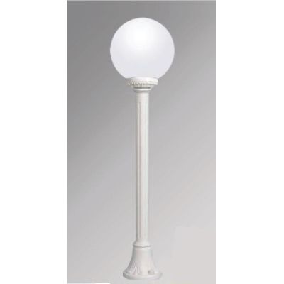 MIZAR GLOBO 25 PALO IN RESINA BIANCA CON SFERA TRASPARENTE FUME' O BIANCO LATTE IP55 DARK LIGHT - Cristalensi Shop Online
