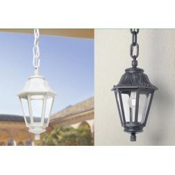 SICHEM ANNA SOSPENSIONE IN RESINA BIANCA O NERA IP55 LANTERNA CLASSICA ECONOMICA DARK LIGHT - Cristalensi Shop Online