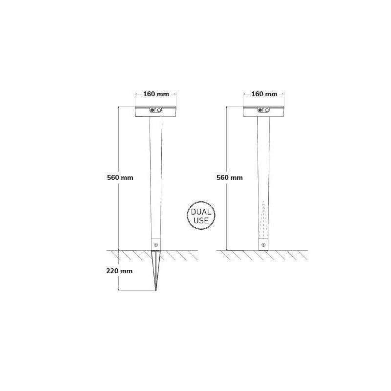 FIORINA PALO DA ESTERNO IP55 AD ENERGIA SOLARE E CON SENSORE DI MOVIMENTO BIANCO DARK LIGHT - Cristalensi Shop Online