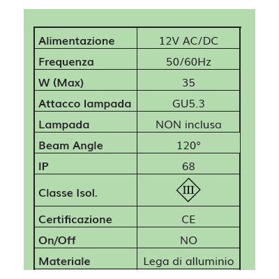 AKVEN FARETTO AD IMMERSIONE PER PISCINE E FONTANE IP68 COLORE VERDE DARK LIGHT - Cristalensi Shop Online
