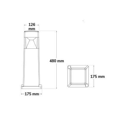 ELISA 500 PALETTO DA ESTERNI IP55 IN RESINA BIANCA,GRIGIA O NERA MADE IN ITALY FUMAGALLI DARK LIGHT - Cristalensi Shop Online