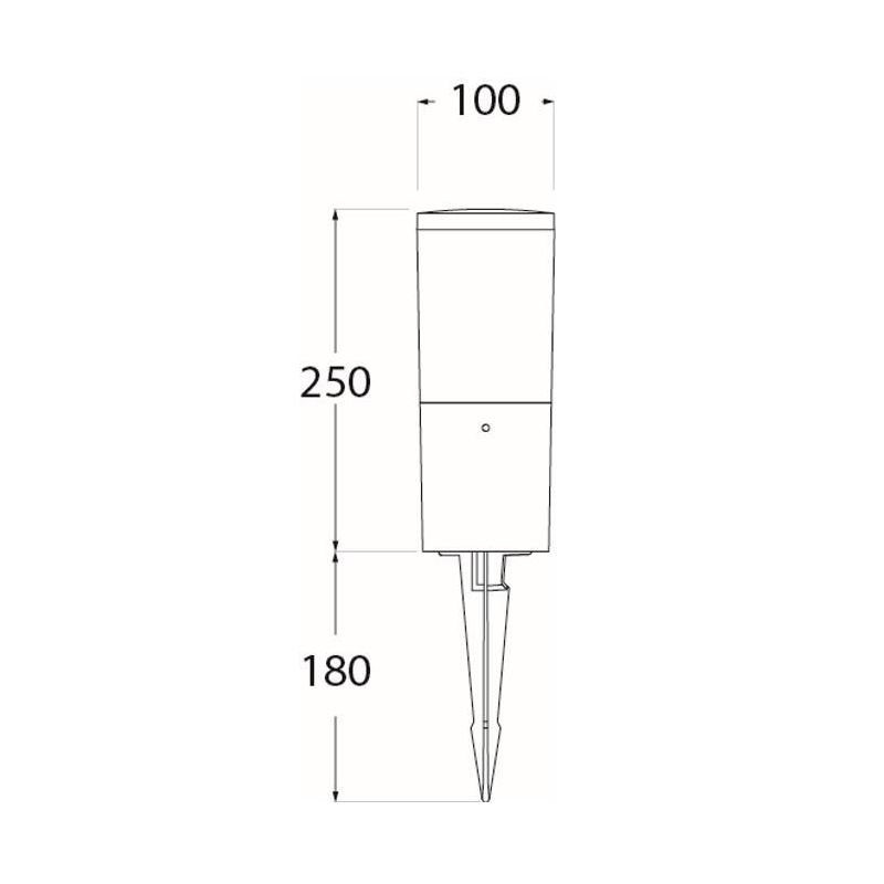 AMELIA 250 SPIKE PALETTO IN RESINA IN DUE COLORI H25 CM IP55 MADE IN ITALY FUMAGALLI DARK LIGHT - Cristalensi Shop Online