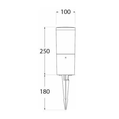 AMELIA 250 SPIKE PALETTO IN RESINA IN DUE COLORI H25 CM IP55 MADE IN ITALY FUMAGALLI DARK LIGHT - Cristalensi Shop Online
