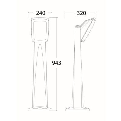 PINELA PALO IN RESINA IP66 DA ESTERNI 3 COLORI ALTEZZA CM 94 MADE IN ITALY FUMAGALLI DARK LIGHT - Cristalensi Shop Online