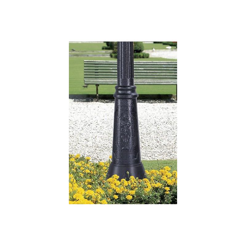 ARTU G250 LAMPIONE CON DIFFUSORE GLOBO D25CM IN RESINA NERA ALTEZZA 170 CM IP55 DARK LIGHT - Cristalensi Shop Online