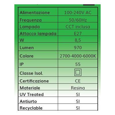 ARTU G250 LAMPIONE CON DIFFUSORE GLOBO D25CM IN RESINA NERA ALTEZZA 170 CM IP55 DARK LIGHT - Cristalensi Shop Online