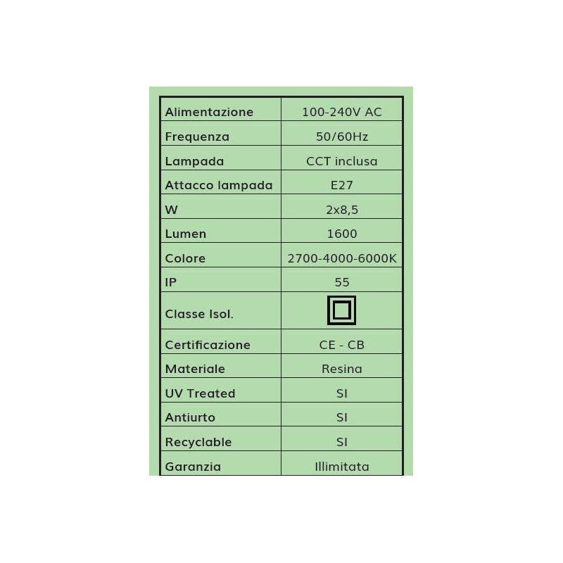 GIGIBISSO G250 LAMPIONE CON 2 DIFFUSORI A GLOBO D25CM IN RESINA NERA ALTEZZA 205 CM IP55 DARK LIGHT - Cristalensi Shop Online