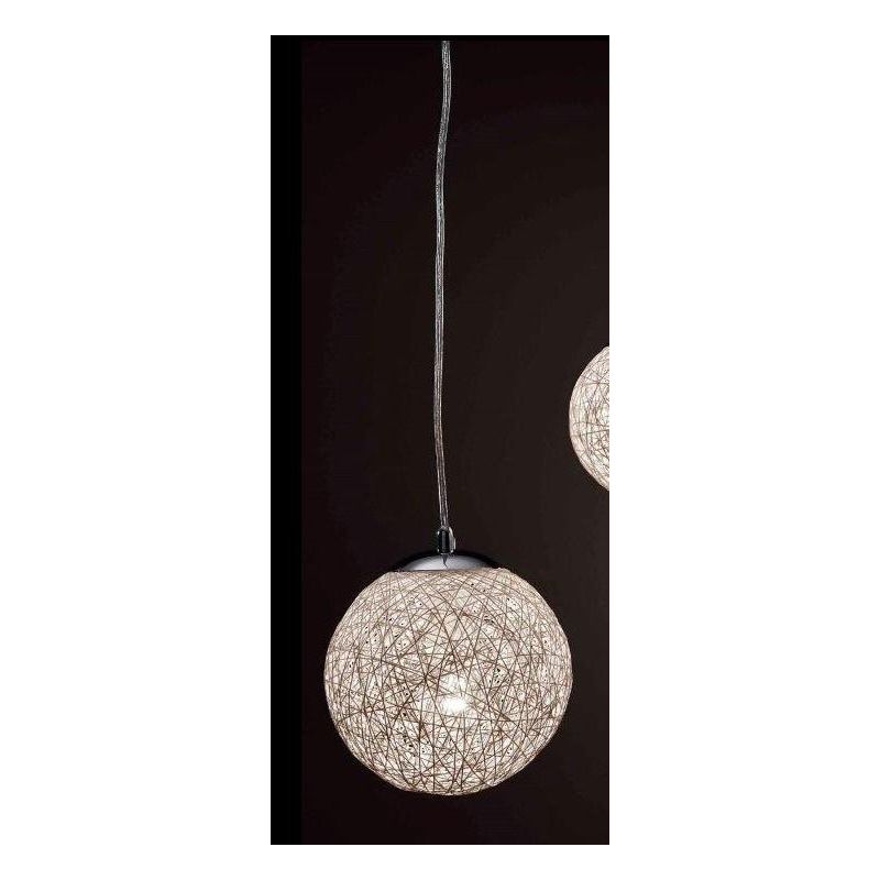NIDO MEDIA SOSPENSIONE IN CORDA BIANCA INCOLLATA DIAMETRO 18 CM Illuminando - Cristalensi Shop Online