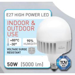 LAMPADA LED E27 DIAMETRO 11,8CM 50W 5000 LUMEN LUCE 3000K O 4000K HIGH POWER DARK LIGHT - Cristalensi Shop Online 2