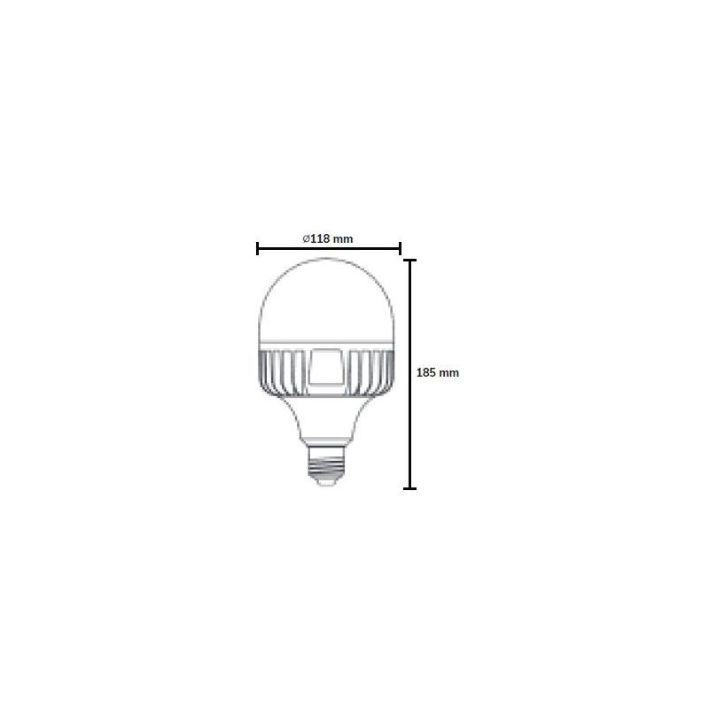 LAMPADA LED E27 DIAMETRO 11,8CM 50W 5000 LUMEN LUCE 3000K O 4000K HIGH POWER DARK LIGHT - Cristalensi Shop Online