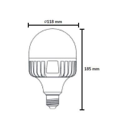LAMPADA LED E27 DIAMETRO 11,8CM 50W 5000 LUMEN LUCE 3000K O 4000K HIGH POWER DARK LIGHT - Cristalensi Shop Online