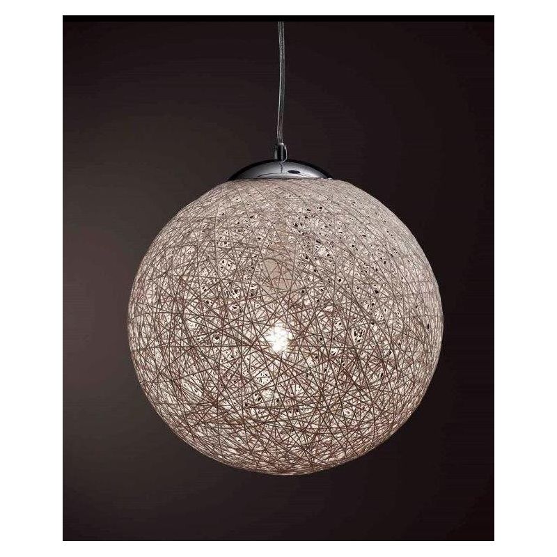 NIDO GRANDE SOSPENSIONE IN CORDA BIANCA INCOLLATA DIAMETRO 35 CM ECONOMICA Illuminando - Cristalensi Shop Online