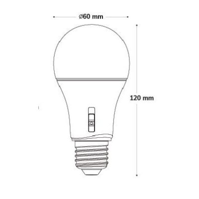 LAMPADINA LED CCT E27 DIAMETRO 6CM LED 11W LUCE 2700,4000,6500K A SCELTA DARK LIGHT - Cristalensi Shop Online
