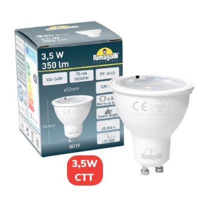 LAMPADINA LED CCT GU10 DIAMETRO 5CM LED 3,5W LUCE 2700K,4000K A SCELTA DARK LIGHT - Cristalensi Shop Online