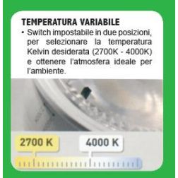 LAMPADINA LED CCT GU10 DIAMETRO 5CM LED 3,5W LUCE 2700K,4000K A SCELTA DARK LIGHT - Cristalensi Shop Online 2