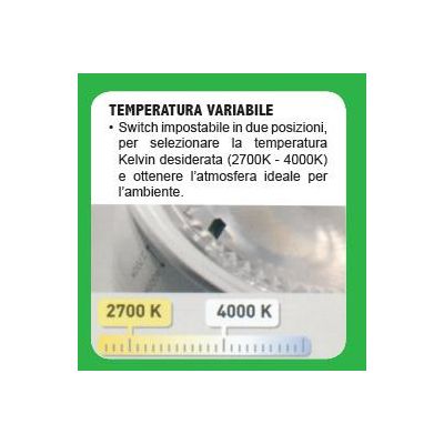 LAMPADINA LED CCT GU10 DIAMETRO 5CM LED 3,5W LUCE 2700K,4000K A SCELTA DARK LIGHT - Cristalensi Shop Online