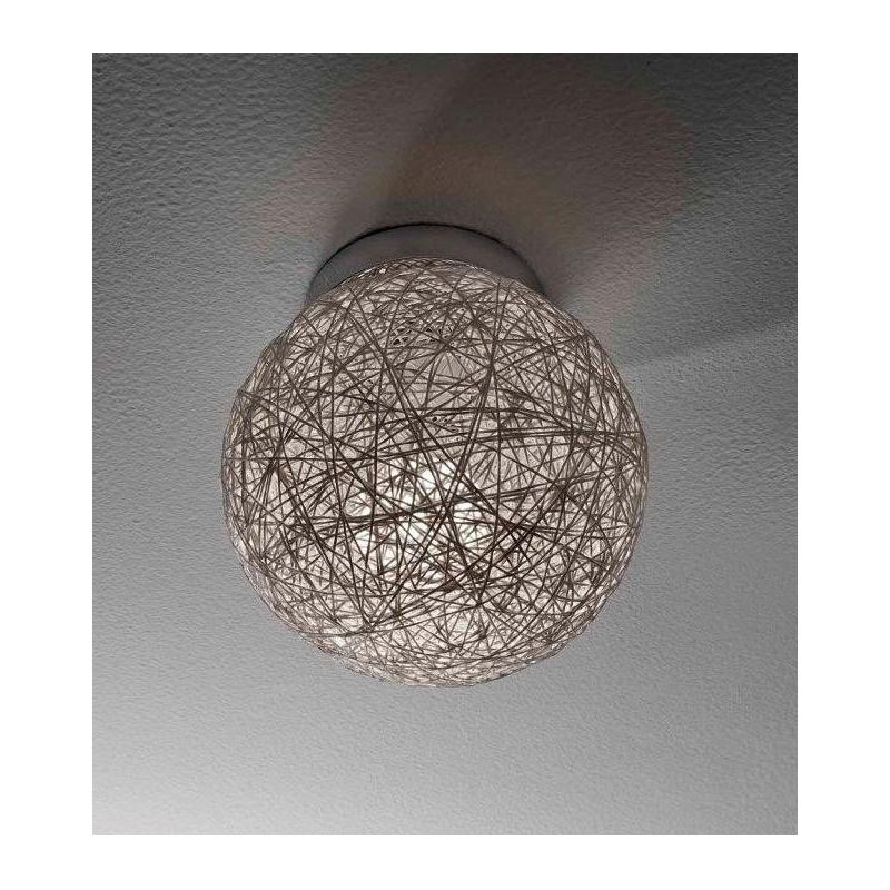 NIDO PLAFONIERA PICCOLA IN CORDA BIANCA DIAMETRO 13 CM DI ILLUMINANDO Illuminando - Cristalensi Shop Online