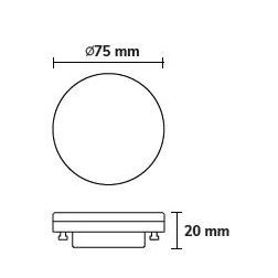 LAMPADINA LED CCT GX53 DIAMETRO 7,5CM LED 3W LUCE 3000K,4000K,6500K A SCELTA DARK LIGHT - Cristalensi Shop Online 2