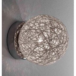 NIDO MEDIA PLAFONIERA IN CORDA BIANCA INCOLLATA DIAMETRO 18 CM Illuminando - Cristalensi Shop Online 2