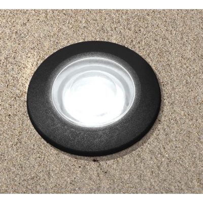 ALDO FARETTO DA INCASSO ROTONDO IP67 IN RESINA GRIGIA,NERA O BIANCA LED 1,7W DA ESTERNO DARK LIGHT - Cristalensi Shop Online