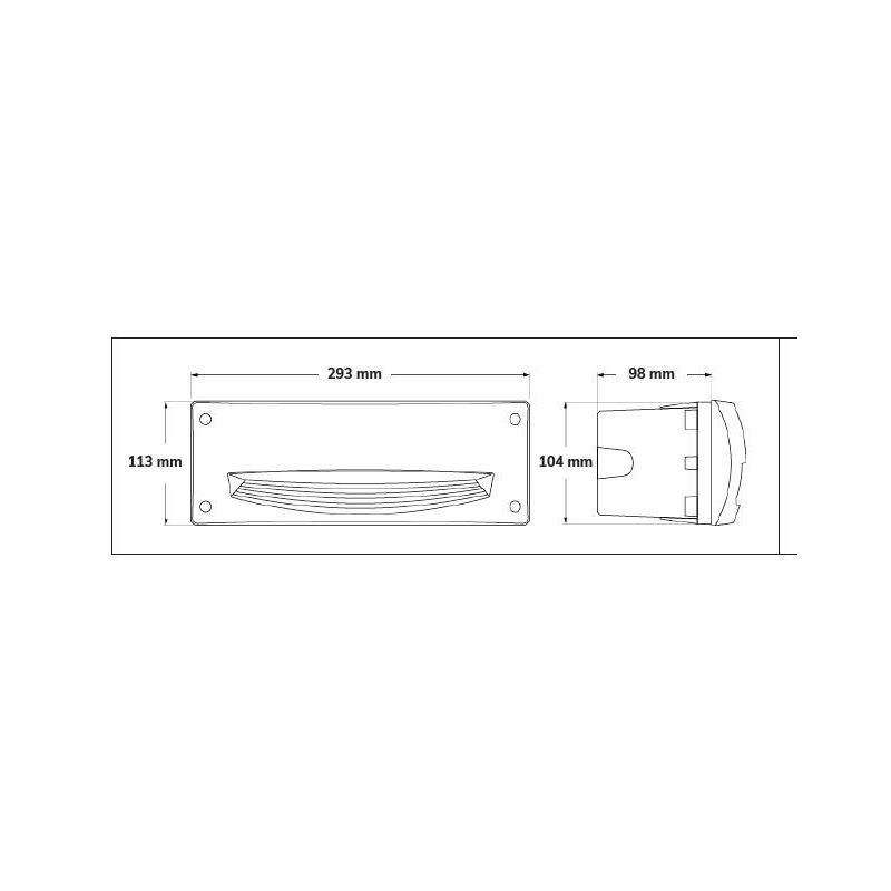 LETI 300 HS FARETTO RETTANGOLARE DA INCASSO IP66 IN RESINA BIANCA,GRIGIA O NERA MADE IN ITALY DARK LIGHT - Cristalensi Shop Onli