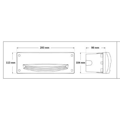 LETI 300 HS FARETTO RETTANGOLARE DA INCASSO IP66 IN RESINA BIANCA,GRIGIA O NERA MADE IN ITALY DARK LIGHT - Cristalensi Shop Onli