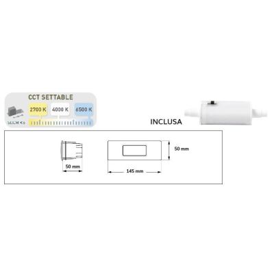 NINA 150 FARETTO RETTANGOLARE DA INCASSO IP55 IN RESINA 3 COLORI MADE IN ITALY DARK LIGHT - Cristalensi Shop Online