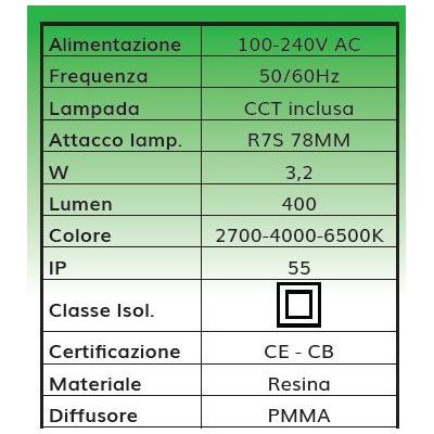 NINA 150 FARETTO RETTANGOLARE DA INCASSO IP55 IN RESINA 3 COLORI MADE IN ITALY DARK LIGHT - Cristalensi Shop Online