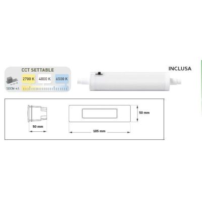 NINA 190 FARETTO RETTANGOLARE DA INCASSO IP55 IN RESINA 3 COLORI MADE IN ITALY DARK LIGHT - Cristalensi Shop Online